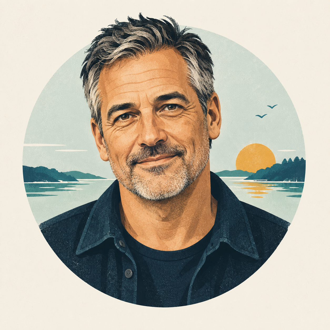 Illustrated Hudson portrait